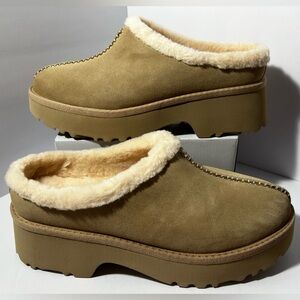 UGG New Heights women’s plush Lined cozy Clog chestnut tan size 12 NIB #1162510
